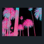 Neon Palm Trees Miami Beach Art deco art print<br><div class="desc">Neon Palm Trees Miami Beach Art deco art print poster by Artist Rick Short. Neon Palm Trees glow at night in neon colours. Great poster to add some colour to any room.</div>
