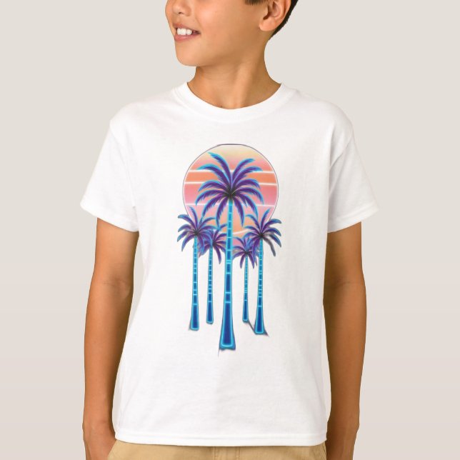 Neon palm trees  T-Shirt (Front)