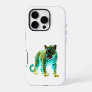 Neon Panther: Cosmic Glow Wildlife Art iPhone 16 Pro Case
