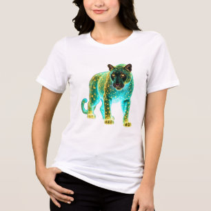 Neon Panther: Cosmic Glow Wildlife Art Tri-Blend Shirt