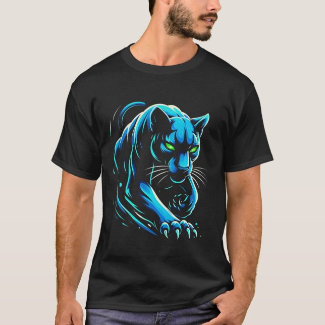 Neon Panther, Prowling Panther T-Shirt (Front)