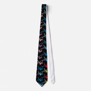 Neon Paper Cranes Tie