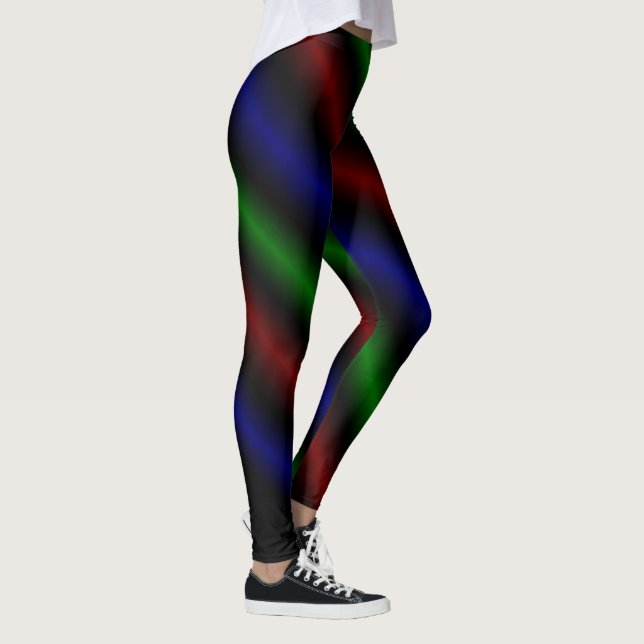 Neon Parallel  Lines Pattern, Leggings (Right)