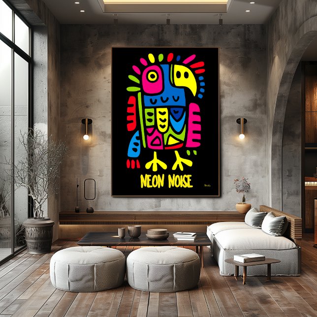 Neon Parrot Art – Colourful Pop Tropical Bird Desi Poster (Creator Uploaded)