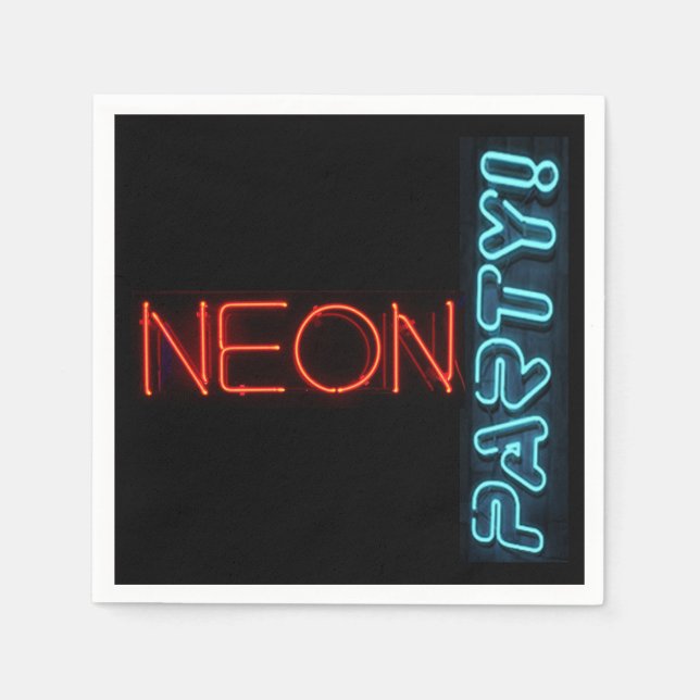 Neon Party Cocktail Napkin (Front)