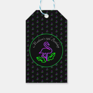 Neon Party Tropical Flamingo Glow Party Teen Favou Gift Tags