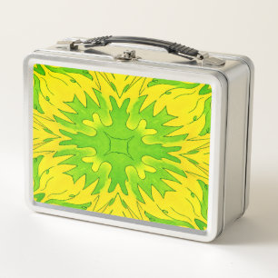 Neon Pause Tuesday Edition – Fresh Energy Kale Metal Lunch Box