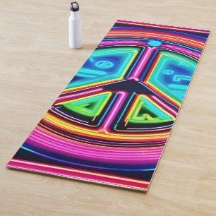 Neon Peace Mandala Yoga Mat