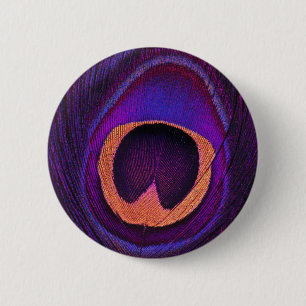 Neon Peacock 6 Cm Round Badge