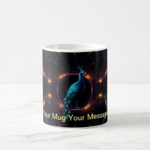 Neon Peacock Elegance  Coffee Mug