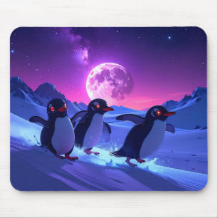 Neon Penguins Mouse Mat