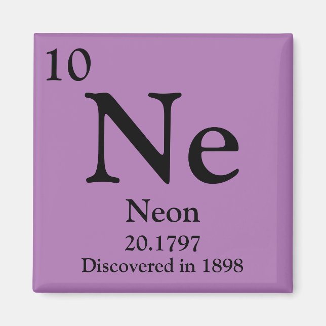 Neon Periodic Table Magnet (Front)