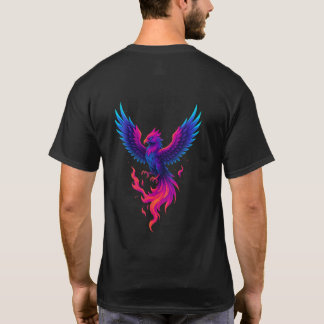 Neon Phoenix Rebirth – Vibrant Mythical Firebird D T-Shirt