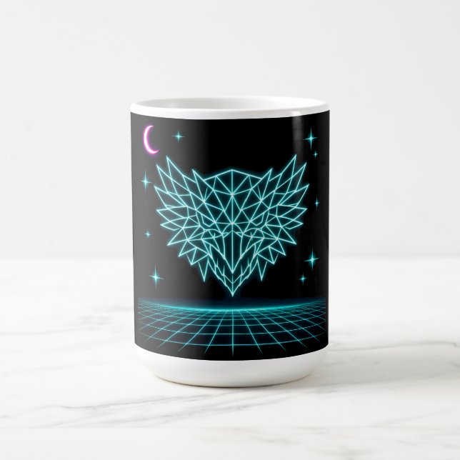 Neon Phoenix Synthwave - Retro Fire Rising Coffee Mug (Center)