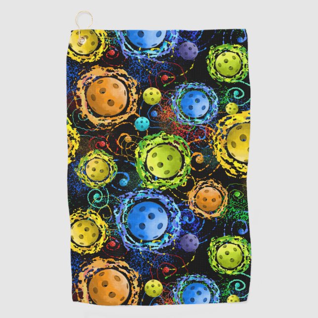 Neon Pickleball Pattern Sweat Towel (Front)