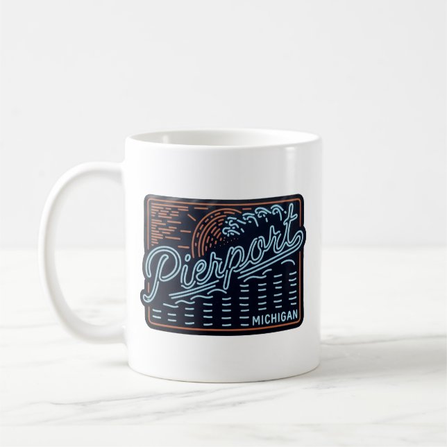 Neon Pierport Michigan  Coffee Mug (Left)