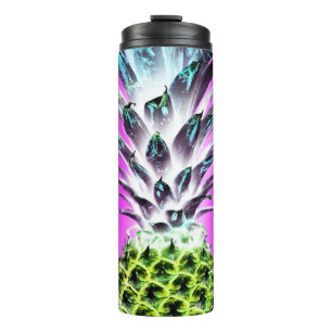 Neon pineapple colourful tropical fruit Hawaiian Thermal Tumbler