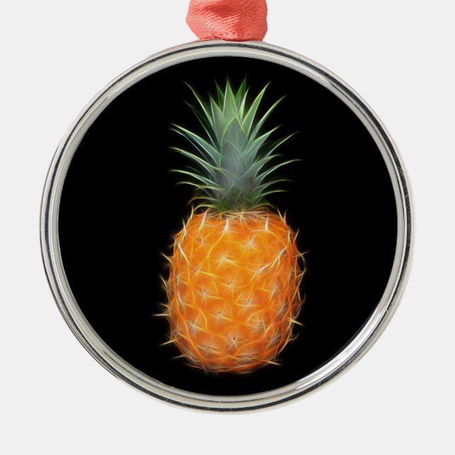 Neon Pineapple Glowing Fruit Art  Metal Tree Decoration (Front)