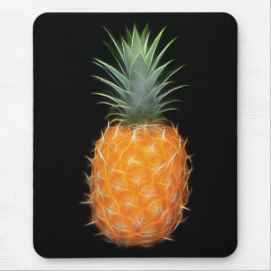 Neon Pineapple Glowing Fruit Art Mouse Mat