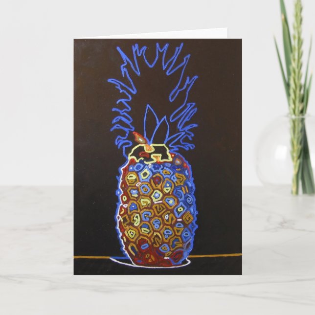 Neon Pineapple Greeting Card / Invitation (Front)