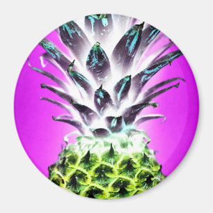 Neon pineapple magnet