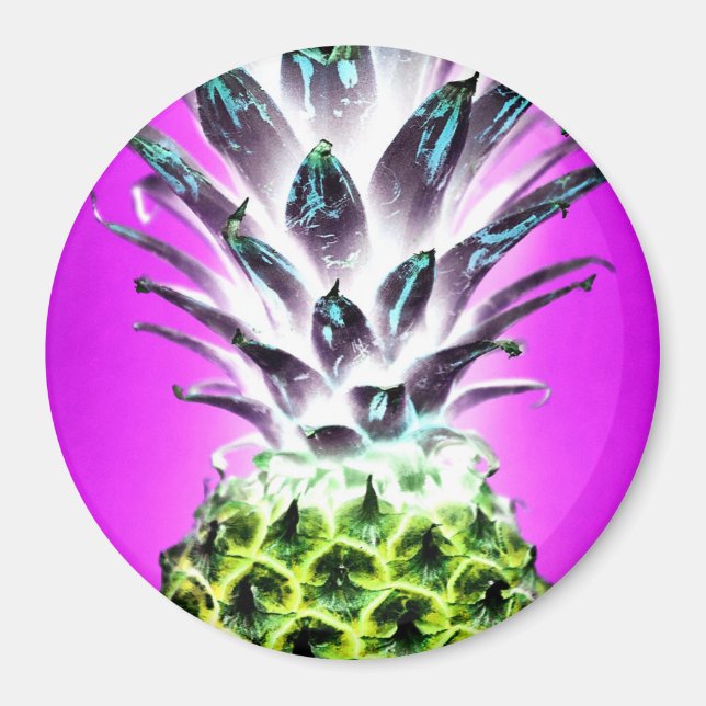Neon pineapple magnet (Front)
