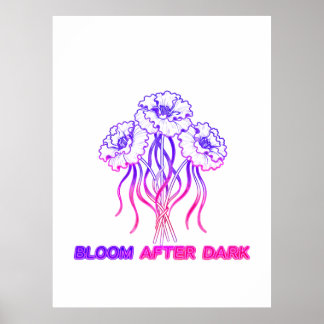 Neon Pink Abstract Floral Bloom - Vibrant BoPoster Poster
