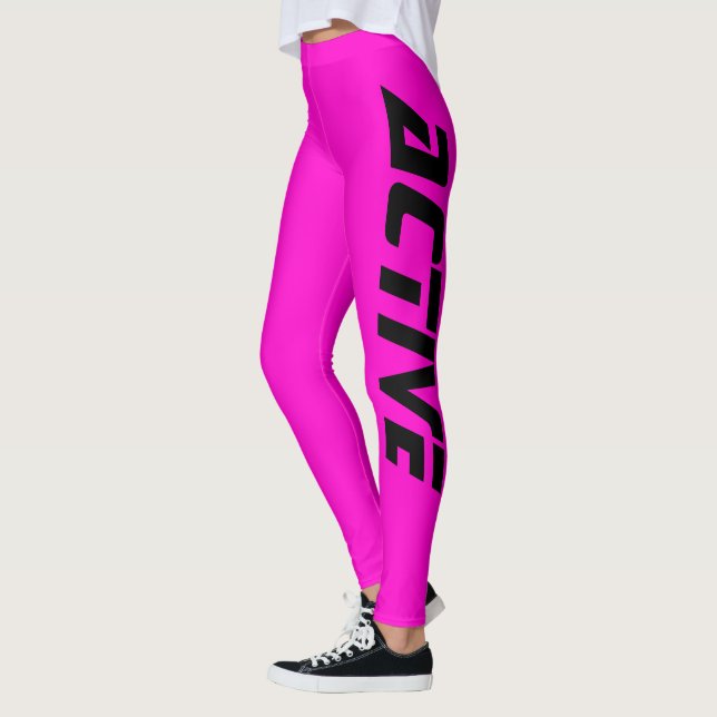 Neon Pink Active Sport Leggings (Left)