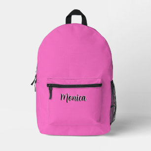 Neon Pink and Black 3D Personalised Name  Printed Backpack