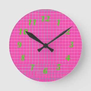 Neon Pink and Green 80s Wall Clock