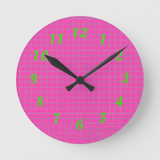 Neon Pink and Green 80s Wall Clock (Front)