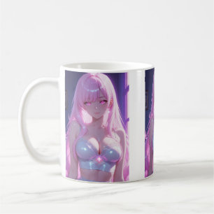 Neon Pink Anime Girl • Aesthetic Kawaii mugs
