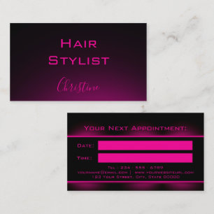 neon pink appointment card