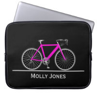 Neon Pink Bike with Name on Black