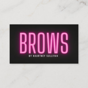 Neon Pink Black Brow Technician Beauty Business Card