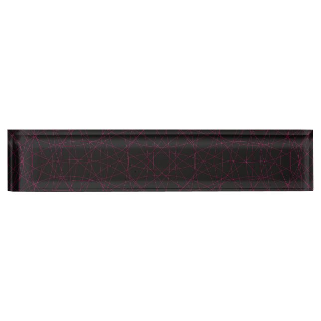 Neon Pink & Black Custom Desk Nameplate (Front)
