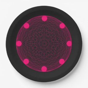 Neon Pink & Black Party Plate – Customisable