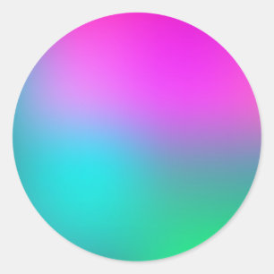 Neon Pink Blue and Green Classic Round Sticker