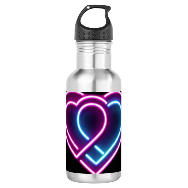 Neon pink/blue heart Valentine's day mug (Front)