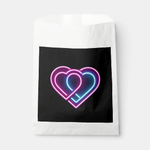 Neon pink/blue heart Valentine's day mug Favour Bags