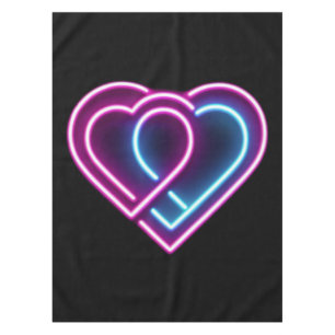 Neon pink/blue heart Valentine's day mug Tablecloth