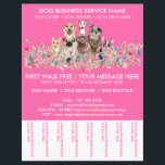 Neon Pink Breeds Dog Walker Service Flyer<br><div class="desc">Neon Pink Breeds Dog Walker Service Flyer</div>
