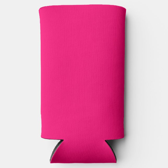 Neon Pink Can Cooler - Customisable for Events (Front)