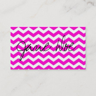 Neon pink chevron Business Cards