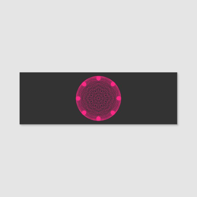Neon Pink Circle Spiro Name Tag – Customisable (Front)