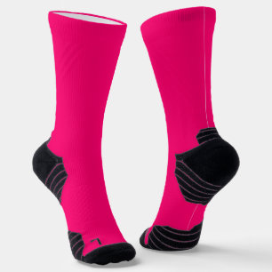 Neon Pink Crew Socks for Women – Customisable