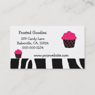 Neon Pink Cupcake Design Business Card