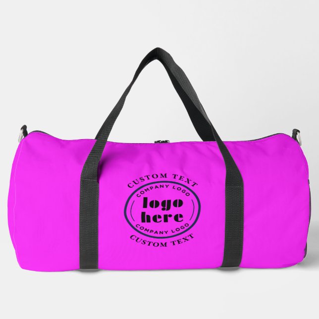 Neon Pink Custom Company Logo Business Promotional Duffle Bag (Front)