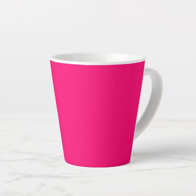 Neon Pink Customisable Latte Mug (Right Angle)