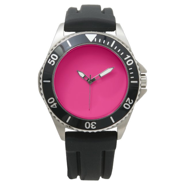 Neon Pink Diver Watch – Customisable & Bold (Front)